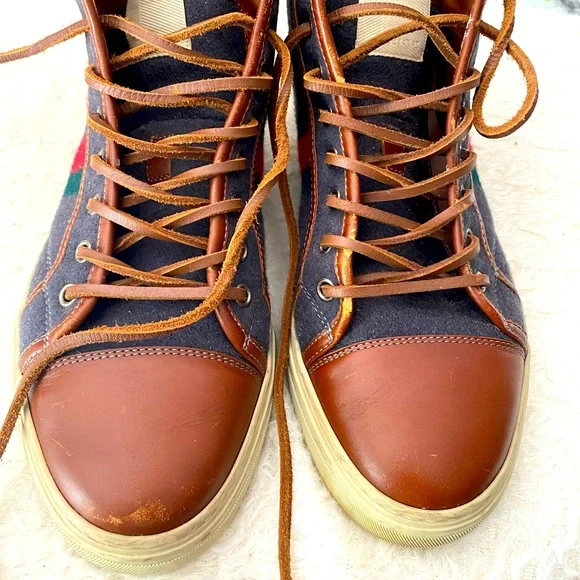 Gucci Sneakers Brown, Orange, and Blue